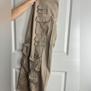 Fashion Nova Women's Tan Cargo Pants